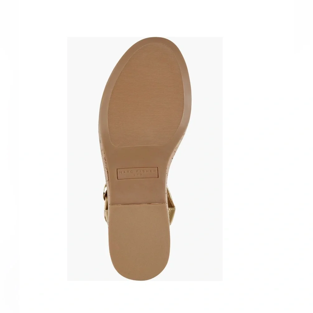 Marc Fisher LTD Quessa Platform Sandals Gold 710 & Tan Women’s Size 9